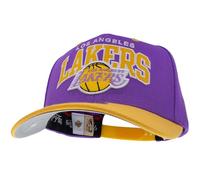 Mitchell & Ness Team Arch Gorra de Béisbol con Cierre a Classic Red Presión - Los Angeles Lakers (Lila/Amarillo)