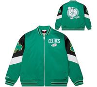 Mitchell & Ness Throw it Back Heavyweight Vintage Satin Jacket (NBA), cremallera completa, logotipos bordados, hombres, mujeres, niños, unisex, primavera, verano, otoño, invierno, Boston Celtics, L