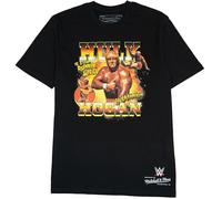 Mitchell & Ness Wrestlemania (WWE) Legends - Camiseta de manga corta, color negro, 100% algodón, hombre, mujer, niños, unisex, primavera, verano, otoño, invierno, lucha libre, Hulk Hogan, M