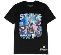 Mitchell & Ness Wrestlemania (WWE) Legends - Camiseta de manga corta, color negro, 100% algodón, hombre, mujer, niños, unisex, primavera, verano, otoño, invierno, lucha libre, Stone Cold Steve Austin