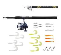 Mitchell Neuron - Combo de caña y Carrete para Pesca en Agua Salada, Ideal para Pesca de lubina, abadejo, Bacalao y Peces Planos, Incluye Aparejos, Listo para Pescar, Azul/Dorado, 180 cm | 5-15 g