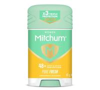 Mitchum Desodorante en barra y antitranspirante Triple Odor Defense con protección de 48 horas para mujer (41 g), puro fresco, probado dermatológicamente, 41 g (paquete de 1)