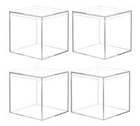 Mitening 4 Piezas Caja de Acrílico Cuadrada Con Tapa, Almacenamiento Transparente para Pequeñas Piezas de Joyería, Snacks, Dulces