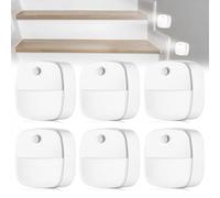 Mitening 6 Piezas Luz Noche Sensor Movimiento, Luz Infantil Funcionan Pilas, Dormitorio, Baño, Escaleras, Pasillo, Cocina, 6000K