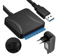 Mitening Adaptador SATA, USB 3.0 a SATA Cable UASP USB SATA Cable USB 3.0 USB 3.0 Conversor de Disco Duro con Interruptor de Alimentación para Disco Duro de 2,5 pulgadas / 3,5 pulgadas HDD/SSD con 12