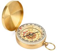 Mitening Brújula de Bolsillo, Brújula Impermeable Profesional, Brújula Retro Brújula Latón Luminoso Flip-Open Portátil para Camping, Caza, Senderismo, Geología y Otras Actividades al Aire Libre