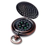 Mitening Brújula para exteriores, portátil, de latón, brújula de bolsillo, clásica, impermeable, con números luminosos, para camping, senderismo, caza y actividades al aire libre