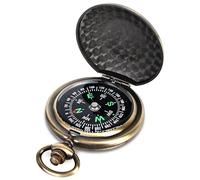 Mitening Brújula para exteriores, portátil, de latón, brújula de bolsillo, clásica, impermeable, con números luminosos, para senderismo, camping, caza y actividades al aire libre