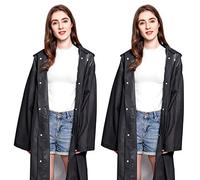 Mitening Chubasqueros Impermeable, Poncho de Lluvia Impermeable Reutilizable con Capucha y Mangas, Unisex EVA Poncho para Viajes, Picnic, Excursionismo y Exteriores (Paquete de 2)