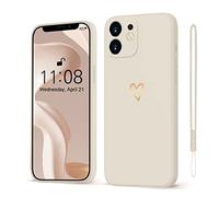 Mitetabo Funda para iPhone 11, funda dorada con corazón de amor, funda iPhone 11, silicona suave, fina, resistente a los golpes, resistente a los arañazos, color dorado