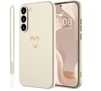 Mitetabo Funda para teléfono móvil Samsung Galaxy A26 5G silicona con corazón de amor dorado, Samsung A26 funda fina oro amor funda fina resistente a los arañazos protección completa para Samsung