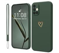 Mitetabo Funda para teléfono móvil Samsung Galaxy A51 5G silicona con corazón de amor dorado, Samsung A51 funda fina oro amor funda fina resistente a los arañazos completa funda para Samsung Galaxy