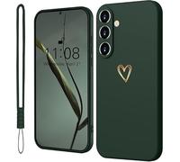 Mitetabo Funda para teléfono móvil Samsung Galaxy A56 5G silicona con corazón de amor dorado, Samsung A56 funda fina oro amor funda fina resistente a los arañazos completa funda para Samsung Galaxy