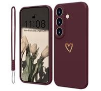 Mitetabo Funda para teléfono móvil Samsung Galaxy A57 5G, funda de silicona con corazón de amor dorado, funda fina fina resistente a los arañazos, protección completa para Samsung Galaxy A57, color