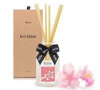 MitFlor - Juego de difusor de fragancia de flor de cerezo, difusor de fragancia prémium para el hogar con 6 varillas de ratán natural, aromas florales románticos para decoración de oficina y hogar