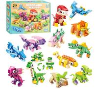 Mitgebsel Kindergeburtstag Gastgeschenke Baustein Spielzeug Set, 12 Stück Bausteine Tiere Konstruktionsspielzeug, 3 IN 1 Mini Bausteine Dinosaurier, für Ostern, Weihnachten, Halloween Party Geschenke
