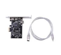 Mitheuum Firewire - Tarjeta PCIe de 4 puertos 1394b/1394a, Plug&Play Driver | Carcasa de policarbonato sólido + metal con tarjeta FireWire 800 de 4 puertos; incluye cable de 6 pines a ; ideal para