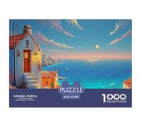 Mithymna Greece White Walls with Red Tile Roofs 1000 Piezas Cartulina Extra Gruesa Rompecabezas DIY Mediterranean Coastal Village Extremadamente Difícil Juguete De Cumpleaños Rompecabezas Regalos Para