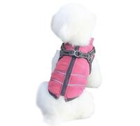Mitili Abrigo para Perros Invierno Impermeable, Chaqueta para Perros con Arnés Ajustable, Ropa Reflectante con Forro Polar, Chaleco Cálido para Pequeños y Medianos (Rosa, M)