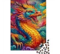 Mito de Dragón Colorido Puzzles Desafiantes para Adultos: Dragón Oriental Colorido para Adultos Adolescentes y Personas Mayores Gran Regalo 52x38cm/1000 Piezas