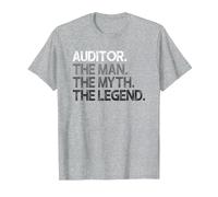 Mito del Hombre del Regalo del Auditor La Leyenda Camiseta, Hombre, Gris Jaspeado, XL