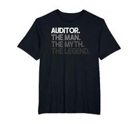 Mito del Hombre del Regalo del Auditor La Leyenda Camiseta, Hombre Tallas Grandes, Negro, 6X Alto