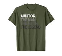 Mito del Hombre del Regalo del Auditor La Leyenda Camiseta, Hombre, Verde Oliva, M