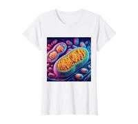 Mitocondrias Biología Celular Energía ATP Camiseta gráfica económica, Mujer, Blanco, L