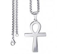 Mitología egipcia La llave de la vida Colgante de acero inoxidable Egipto Ankh Cruz Collar Joyería para Mujeres Hombres