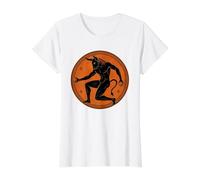 Mitología Griega Antigua Minotauro Teseo Camiseta gráfica económica, Mujer, Blanco, XS