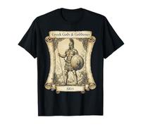 Mitología Griega Guerrero Dios Ares Vintage Scroll Grecia Camiseta