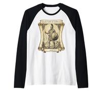 Mitología Griega Guerrero Dios Ares Vintage Scroll Grecia Camiseta Manga Raglan