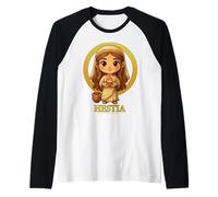 Mitología Griega Linda Diosa Grecia Antigua Hestia Chibi Camiseta Manga Raglan