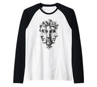 Mitología Griega Tres Rostros Arte Clásico Camiseta Manga Raglan