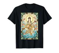Mitología Japonesa Música Diosa Benzaiten Vitral Camiseta