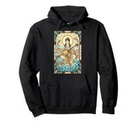 Mitología Japonesa Música Diosa Benzaiten Vitral Sudadera con Capucha