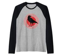 Mitología nórdica del espíritu Vikingo del Cuervo de Odín Camiseta Manga Raglan