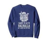 Mitología nórdica - Quiero IR a Valhalla - Viking God Odin Sudadera, Unisex para Adultos, Azul Marino, XXL