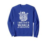 Mitología nórdica - Quiero IR a Valhalla - Viking God Odin Sudadera, Unisex para Adultos, Azul Real, XL
