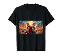 mitología Odin y Thor Los Dioses marchan hacia la Batalla Final Camiseta