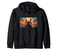 mitología Odin y Thor Los Dioses marchan hacia la Batalla Final Sudadera con Capucha