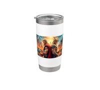 mitología odin y thor Los dioses marchan hacia la batalla final Vaso térmico de acero inoxidable de doble pared