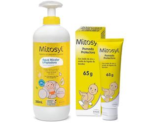 Mitosyl Agua limpiadora sin aclarado - Agua micelar sin enjuague+Crema de Pañal Bebé, Previene y Alivia Irritaciones, Fórmula Suave y Efectiva