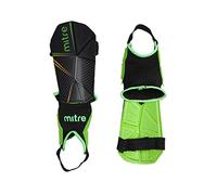 Mitre Delta Ankle PROTECT Shin Pads - Black/Green/Yellow, Small