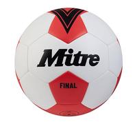 Mitre Final Balón de fútbol recreativo, Ideal para niños, Regalo de fútbol, Talla 4, Blanco/Rojo