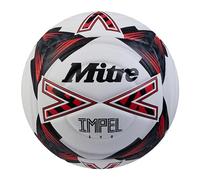 Mitre Impel EVO Balón de fútbol balón de Entrenamiento Duradero tecnología Hyperseam, Talla 5, Blanco/Negro/Rojo