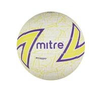 Mitre Intercept Balón de balonred, Estilo Suave al Tacto, diseño Duradero, Talla 5, Blanco/onagra/Morado