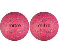 Mitre Oasis Netball, Muy Duradero, Gran Agarre, diseño Elegante, Adultos Unisex, Rosa/Gris/Negra, 5 (Paquete de 2)
