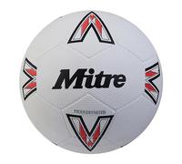 Mitre Super Dimple Balón de fútbol, Ideal para fútbol Sala, Terreno Duro e Interior, Talla 4, Blanco/Negro/Rojo