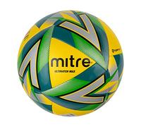 Mitre Ultimatch Balón de fútbol, Control Mejorado, Durabilidad, Buena precisión, Talla 4, Amarillo/Plateado